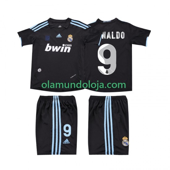 Camisola Real Madrid RONALDO 9 2009 Retro Criança Equipamento Segundo 2010 Manga Curta